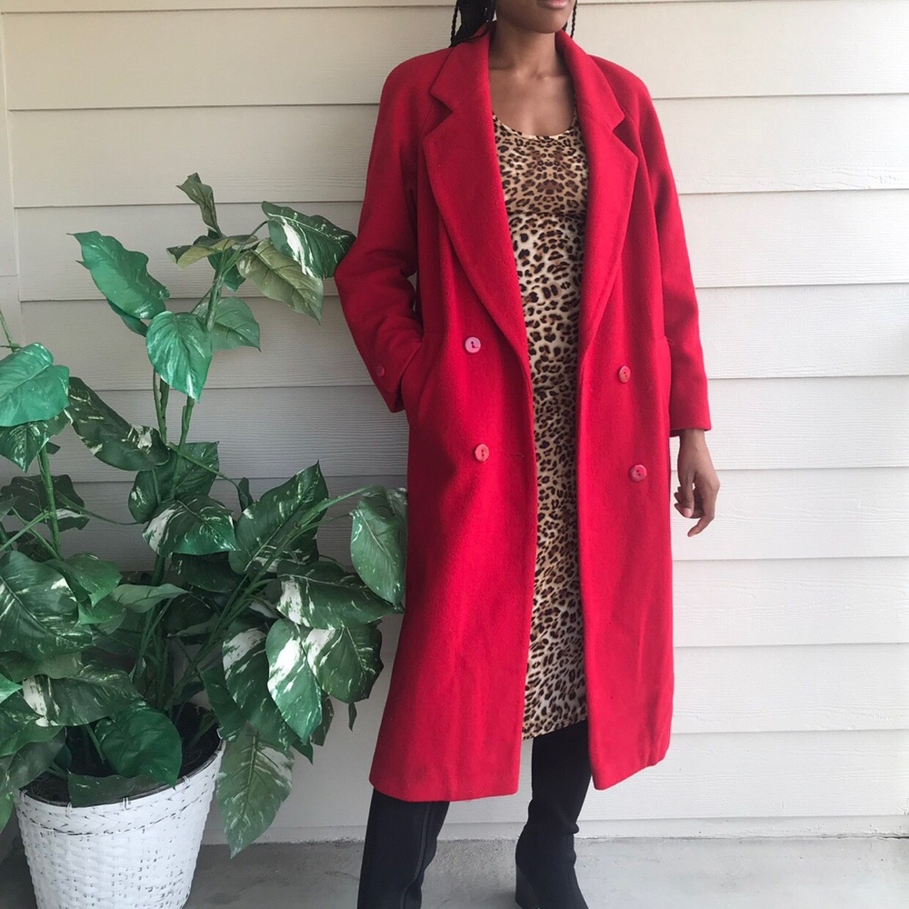 Red Vintage Trench Coat